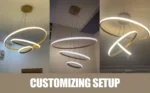 Modern LED Chandelier – Light Golden Body Hanging Lamp for Dining & Living Room, Warm White - Image 2