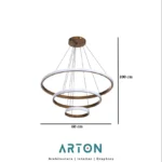 Modern LED Chandelier – Light Golden Body Hanging Lamp for Dining & Living Room, Warm White - Image 7